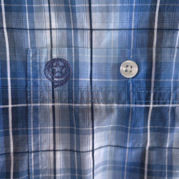 Wrangler George Strait Men's XLT Blue Plaid L/S Button Up Cowboy Shirt - Picture 7 of 8